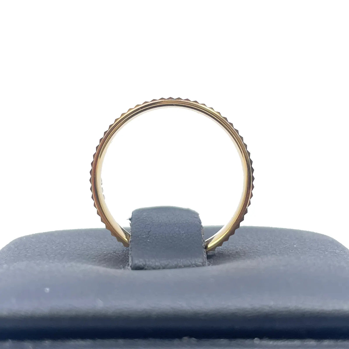 22ct Yellow Gold High Polished Edge Diamond Cut Women's Wedding Band 4mm 