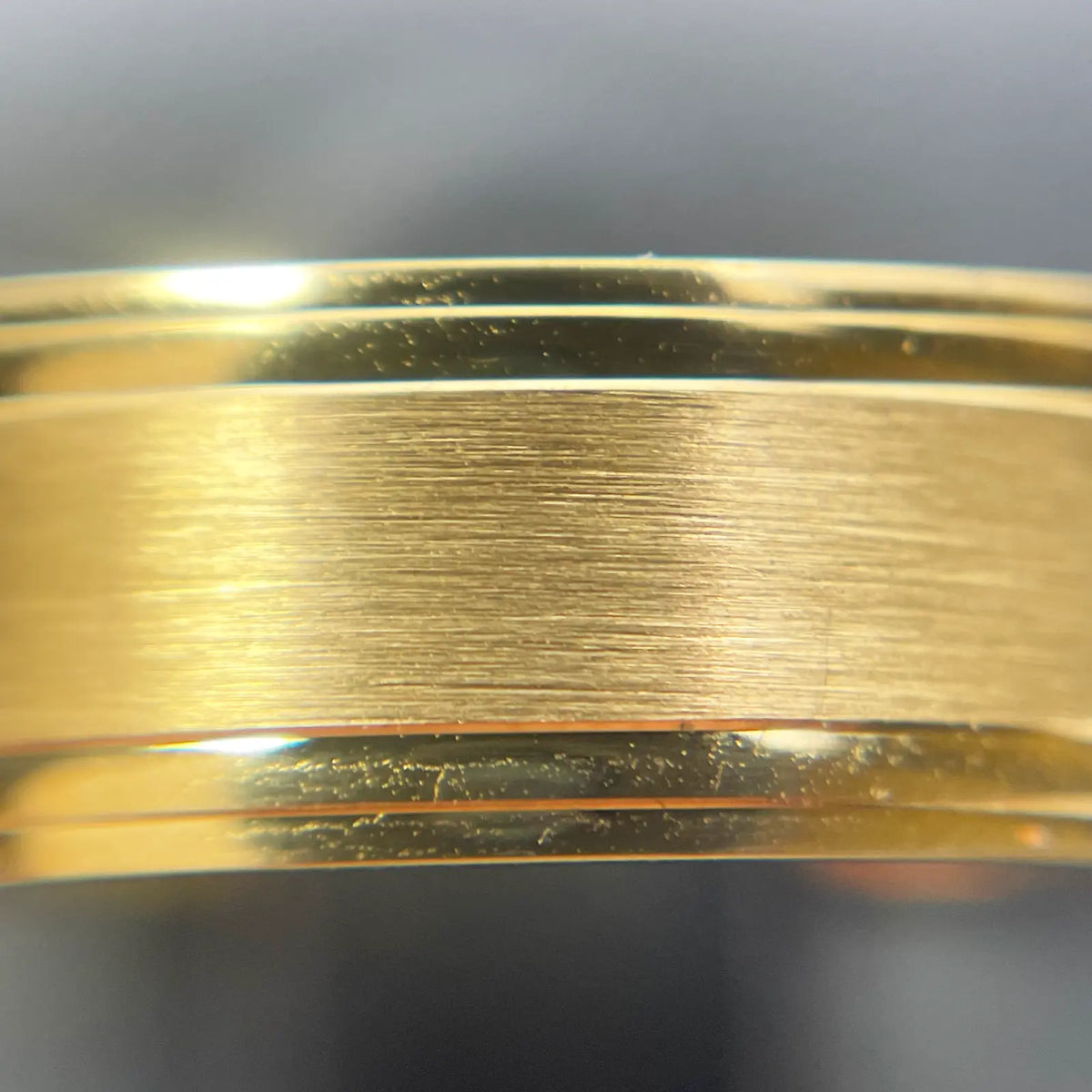 22ct Yellow Gold High Polished Edge & Matte Middle Women's Wedding Band 4mm  Diamond Bracelets