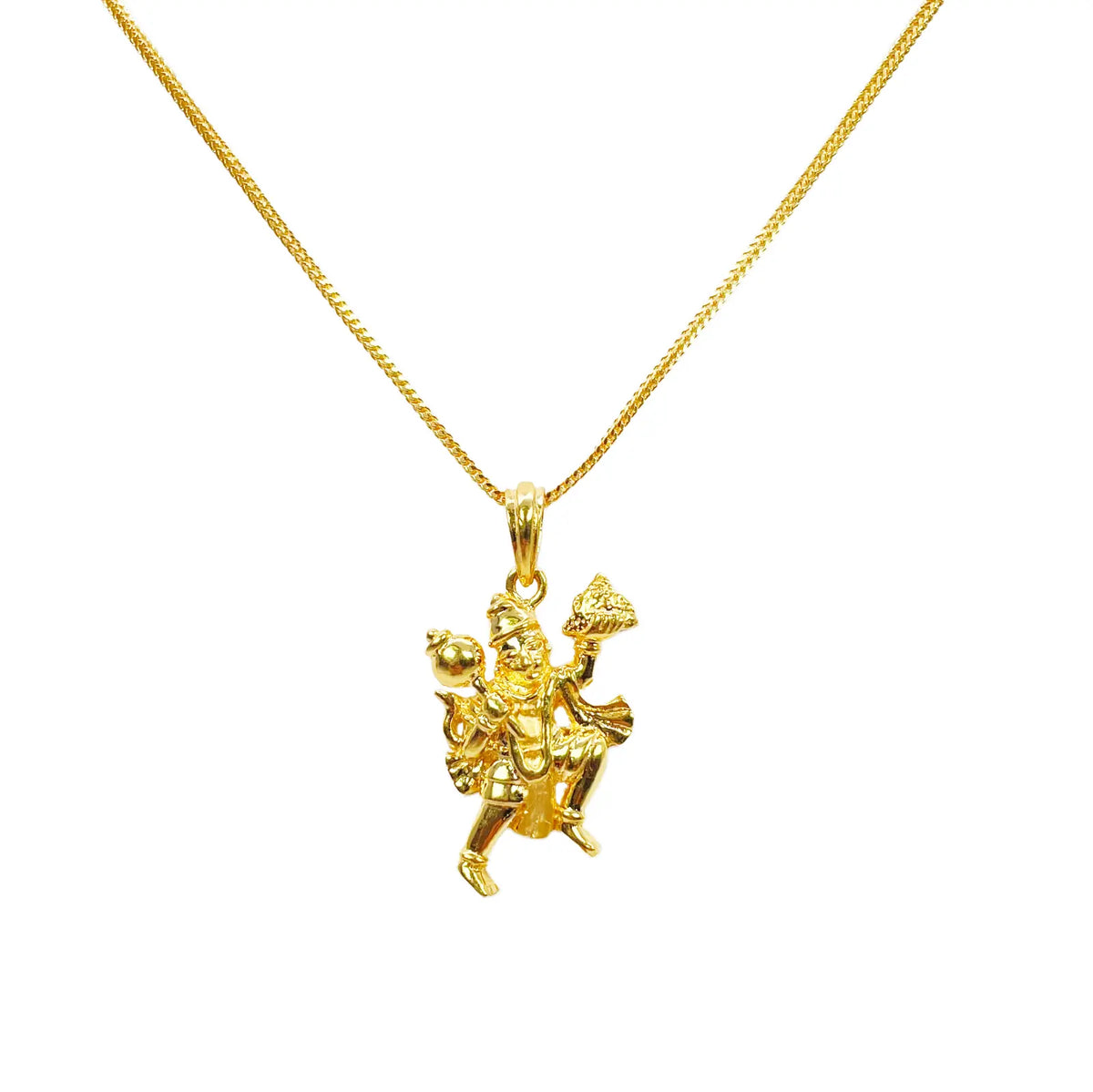 22ct Yellow Gold High Polished Hanuman Pendant 30mm Length 