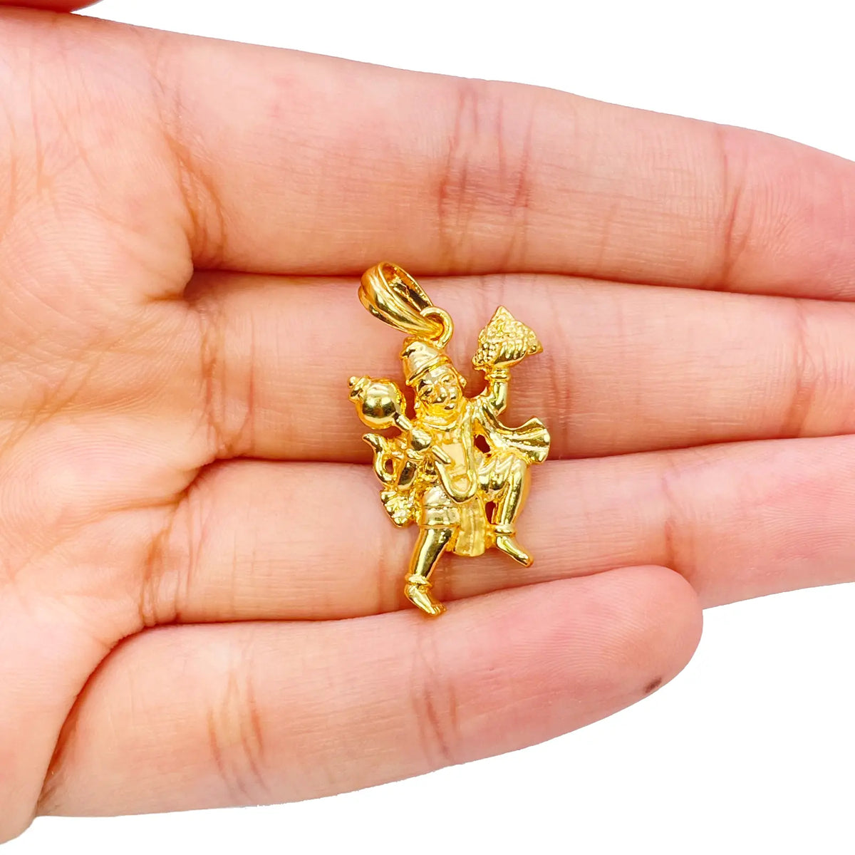 22ct Yellow Gold High Polished Hanuman Pendant 30mm Length 
