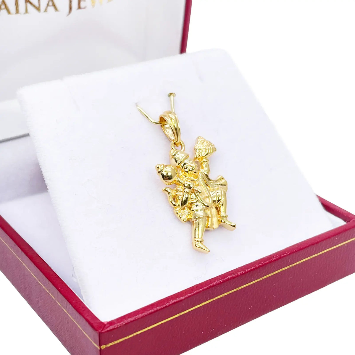 22ct Yellow Gold High Polished Hanuman Pendant 30mm Length 