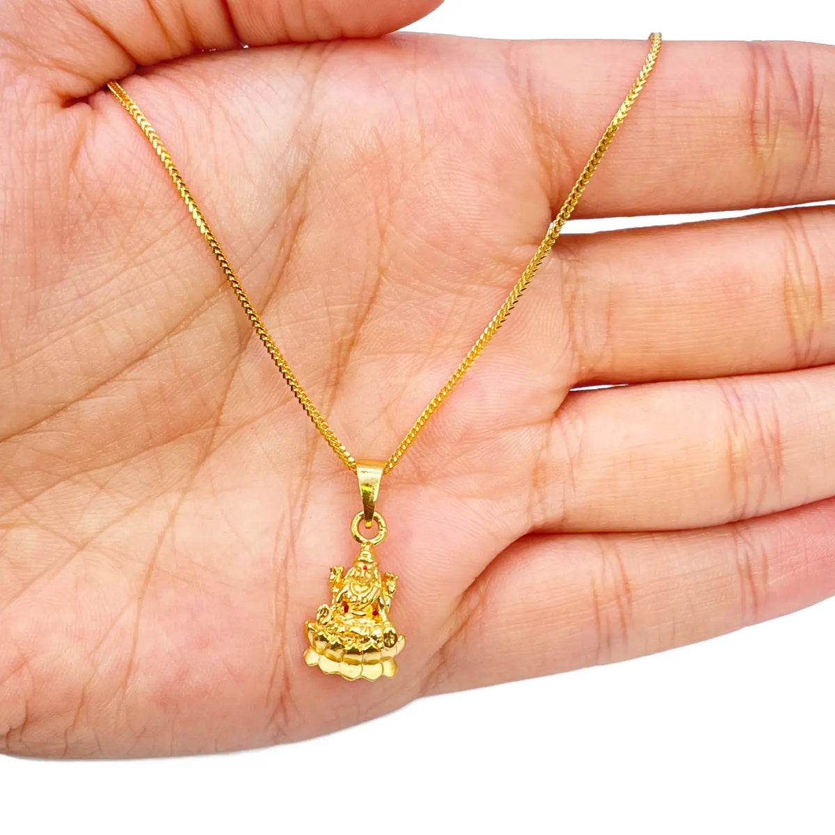 22ct Yellow Gold High Polished Lakshmi Pendant 22mm Length 
