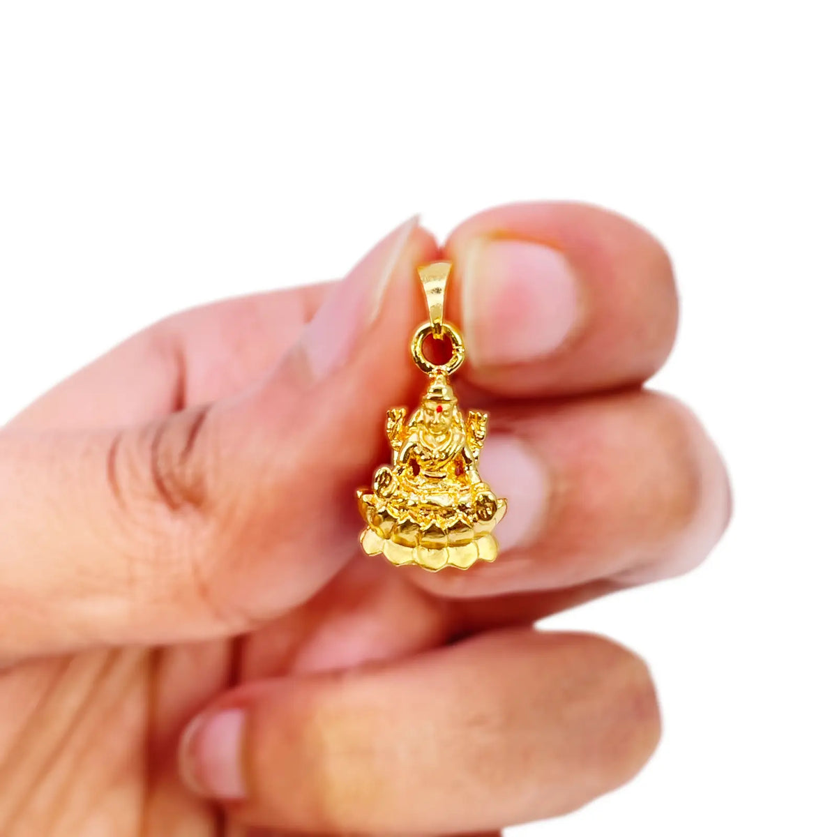22ct Yellow Gold High Polished Lakshmi Pendant 22mm Length 