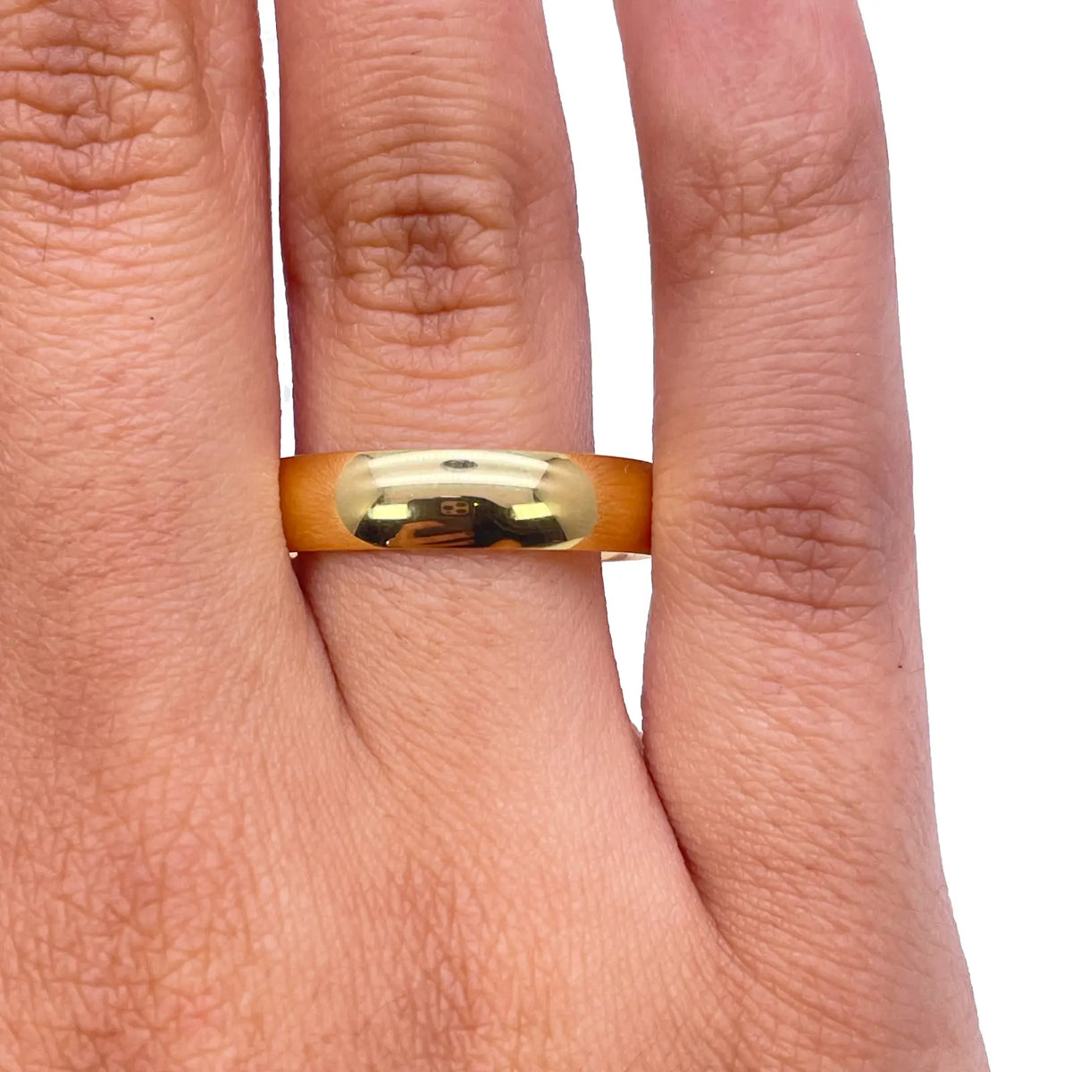 22ct Yellow Gold High Polished Men's Traditional Dome Wedding Band 4mm 