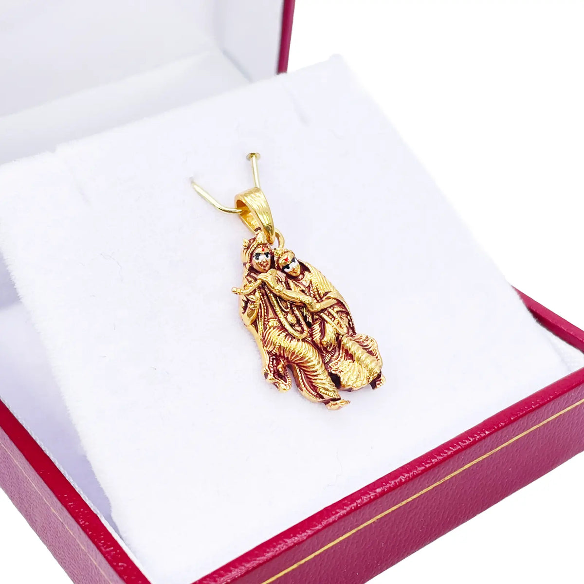 22ct Yellow Gold High Polished Radha & Krishna Pendant 22mm Length 