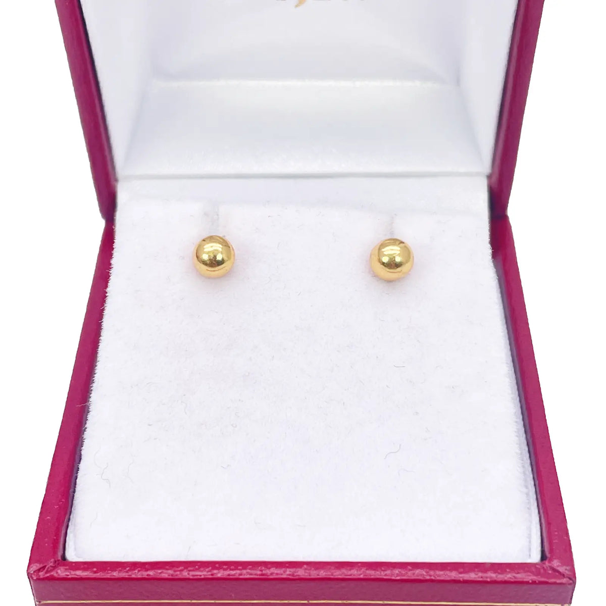 22ct Yellow Gold High Polished Round Plain Ball Stud Earrings 4mm 