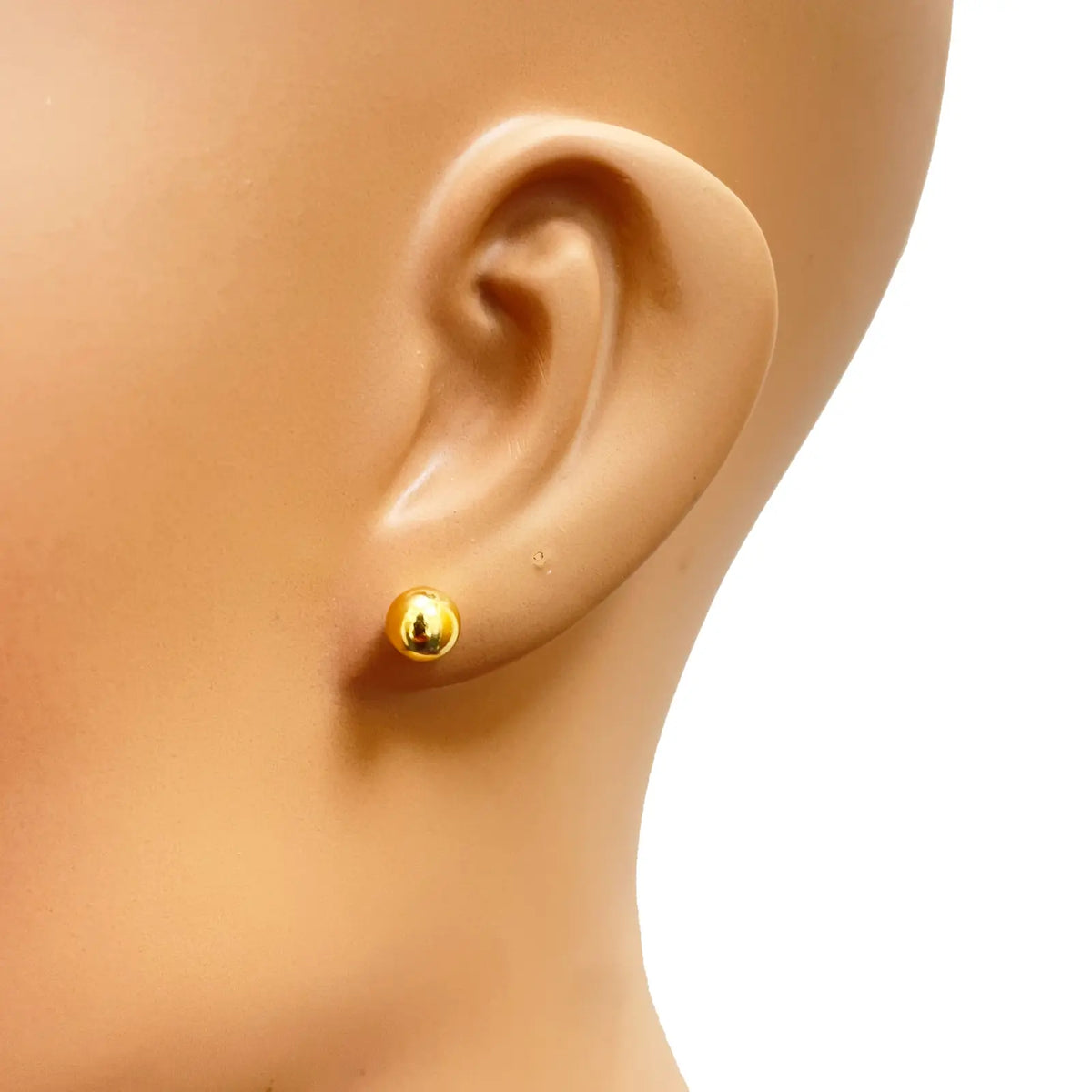 22ct Yellow Gold High Polished Round Plain Ball Stud Earrings 5mm 