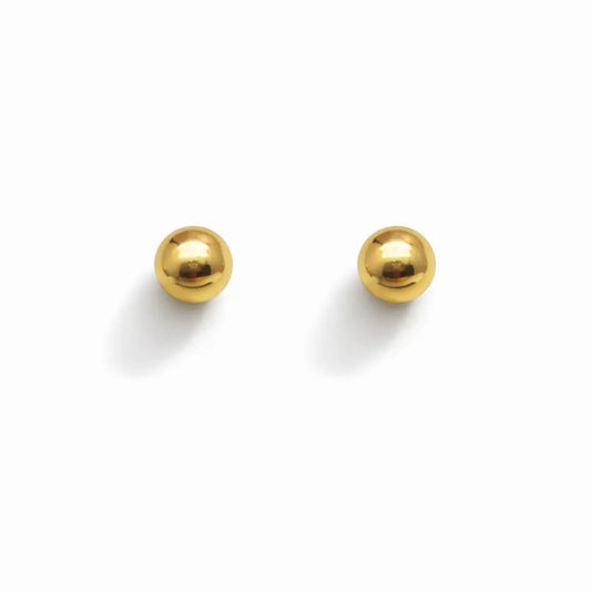 22ct Yellow Gold High Polished Round Plain Ball Stud Earrings  Gold earring
