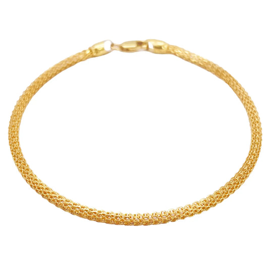22ct Yellow Gold High Polished Rounded Chain Link Bracelet 2.4mm Width 