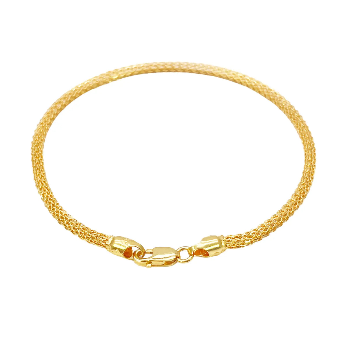 22ct Yellow Gold High Polished Rounded Chain Link Bracelet 2.4mm Width 