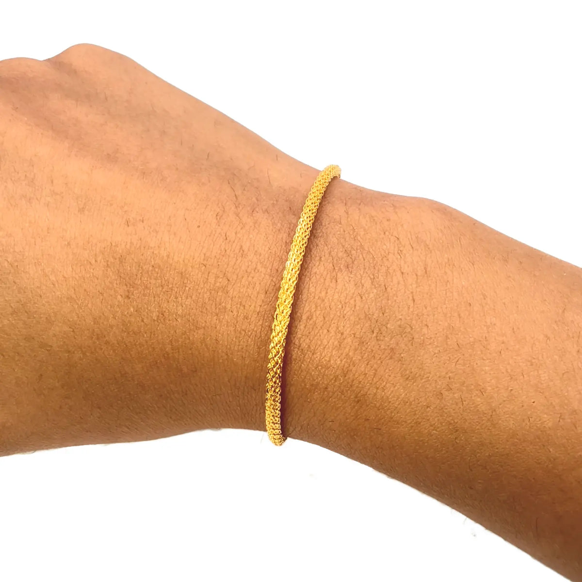 22ct Yellow Gold High Polished Rounded Chain Link Bracelet 2.4mm Width 