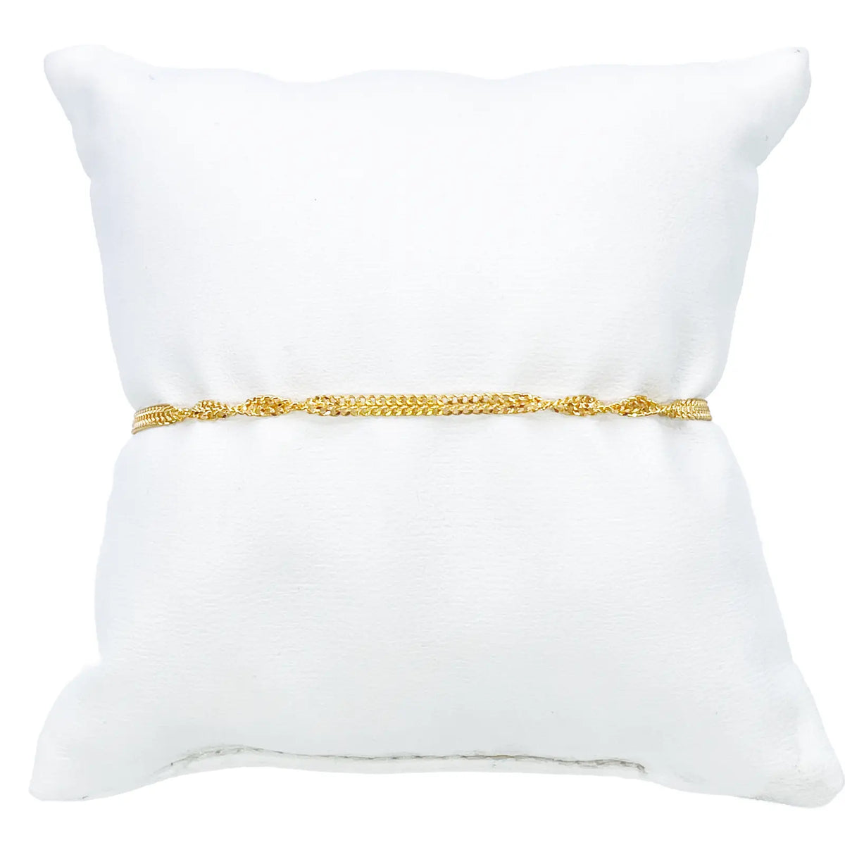 22ct Yellow Gold High Polished Twisted Ripple Bracelet 7'' inches 2.3mm Wide 
