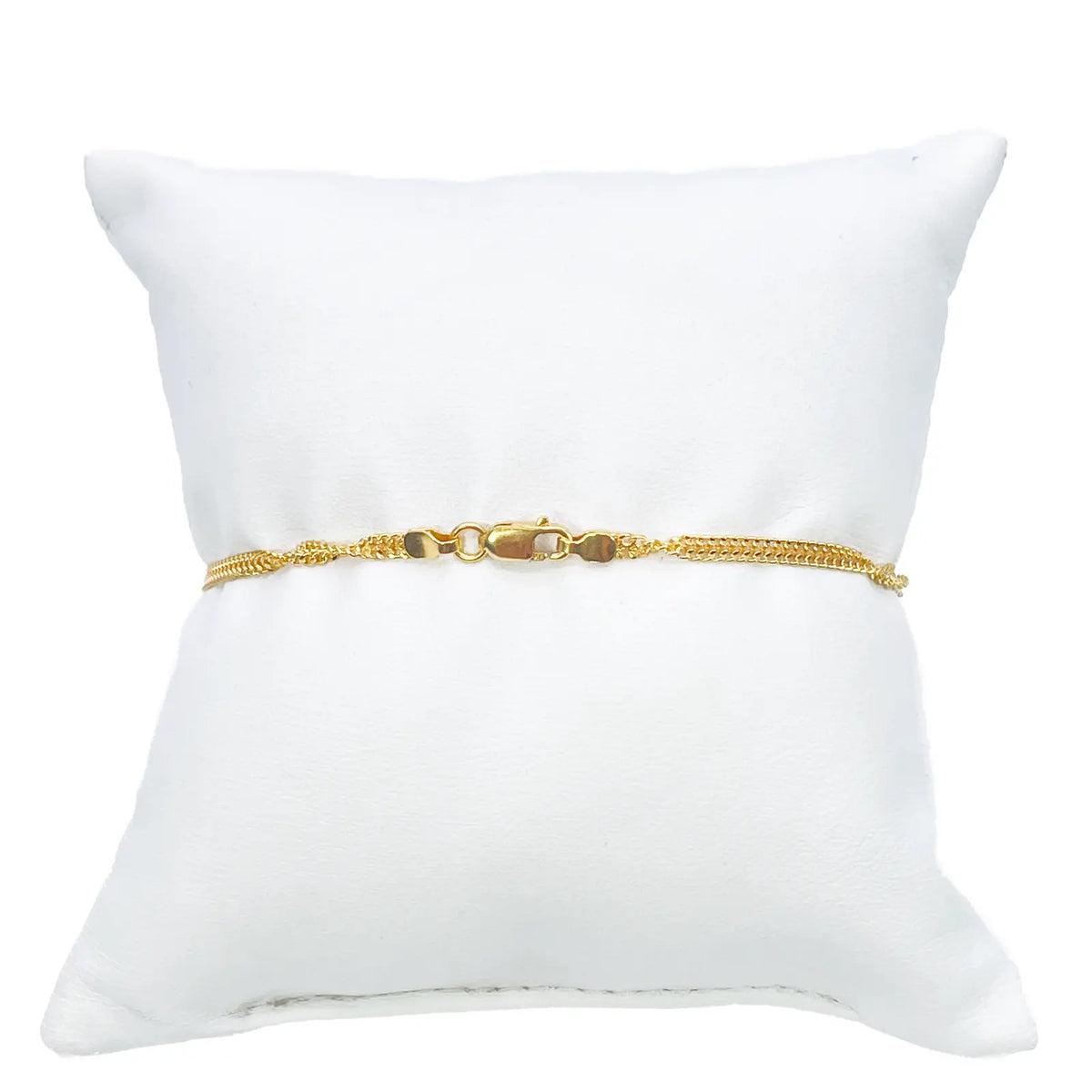 22ct Yellow Gold High Polished Twisted Ripple Bracelet 7'' inches 2.3mm Wide 