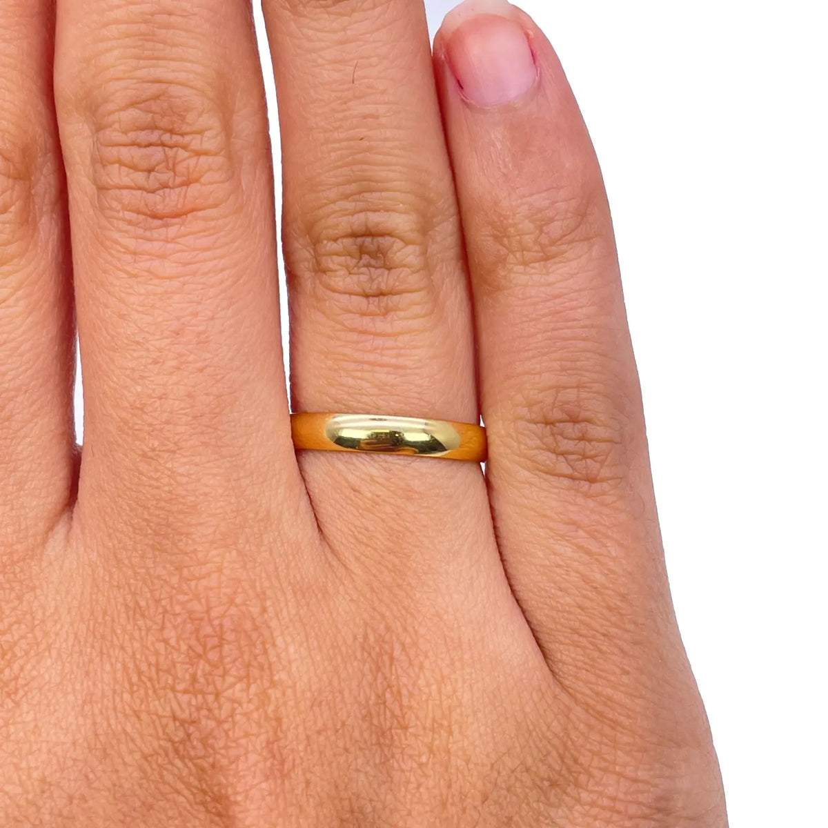 22ct Yellow Gold High Polished Women's Traditional Dome Wedding Band 3mm 