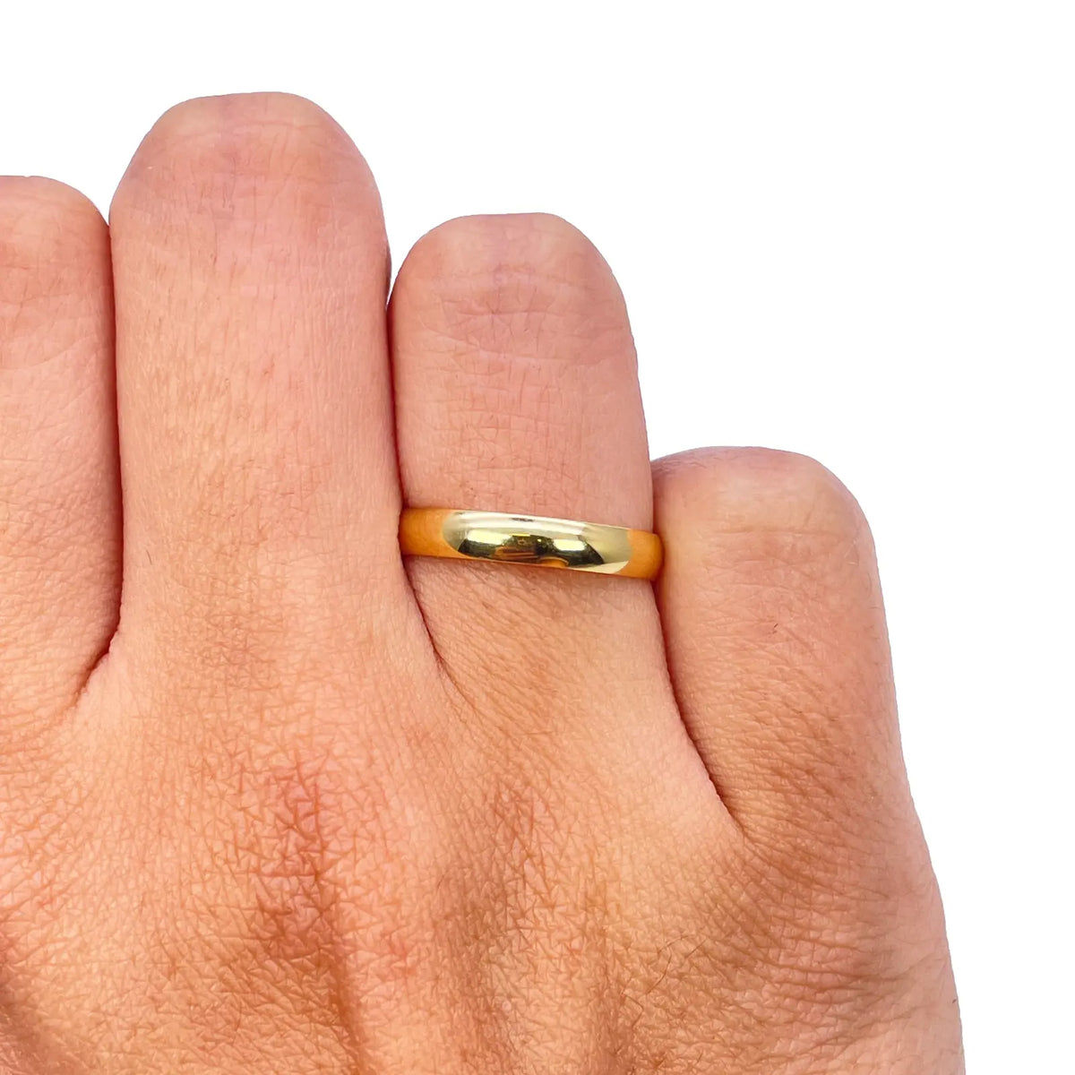 22ct Yellow Gold High Polished Women's Traditional Dome Wedding Band 3mm 