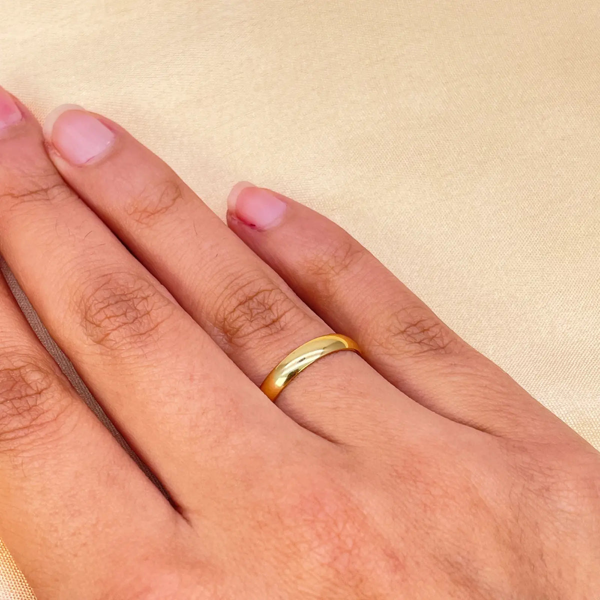 22ct Yellow Gold High Polished Women's Traditional Dome Wedding Band 3mm 