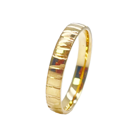 22ct Yellow Gold High Polished & Diamond Cut Stripes Women's Band 3mm  Diamond Bracelets