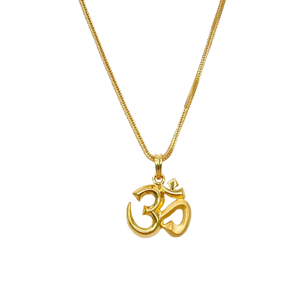22ct Yellow Gold High Polished & Matt Finish Om Pendant 3.1gm (18x18mm) 