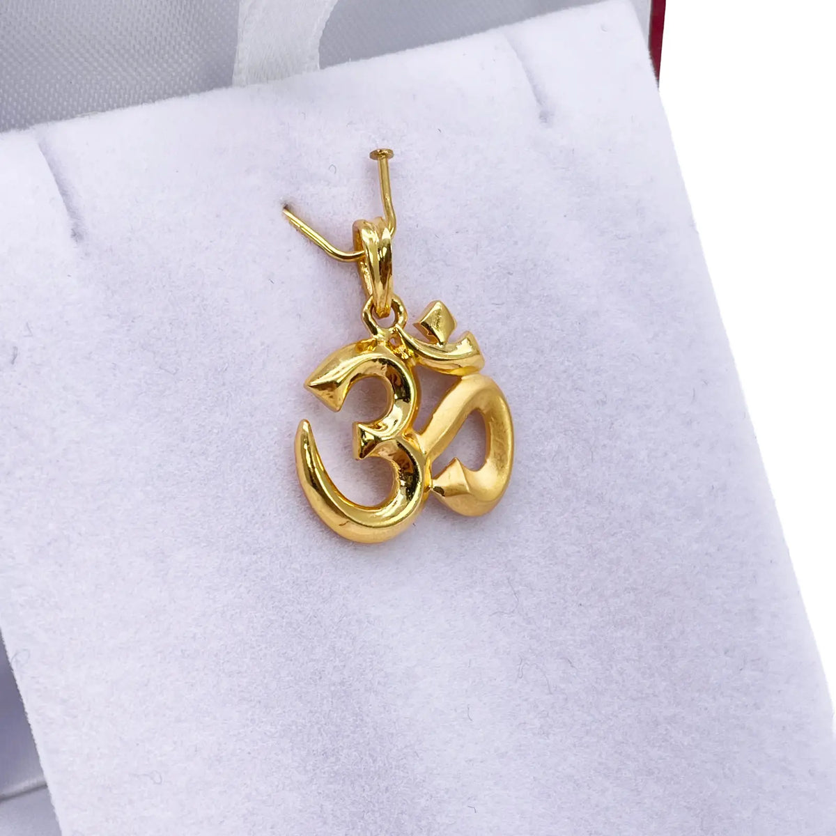 22ct Yellow Gold High Polished & Matt Finish Om Pendant 3.1gm (18x18mm) 