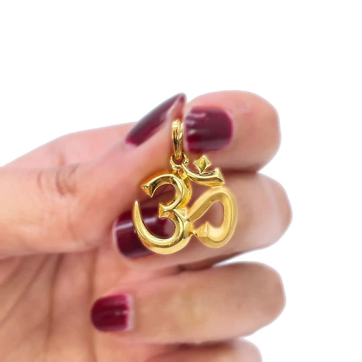 22ct Yellow Gold High Polished & Matt Finish Om Pendant 3.1gm (18x18mm) 