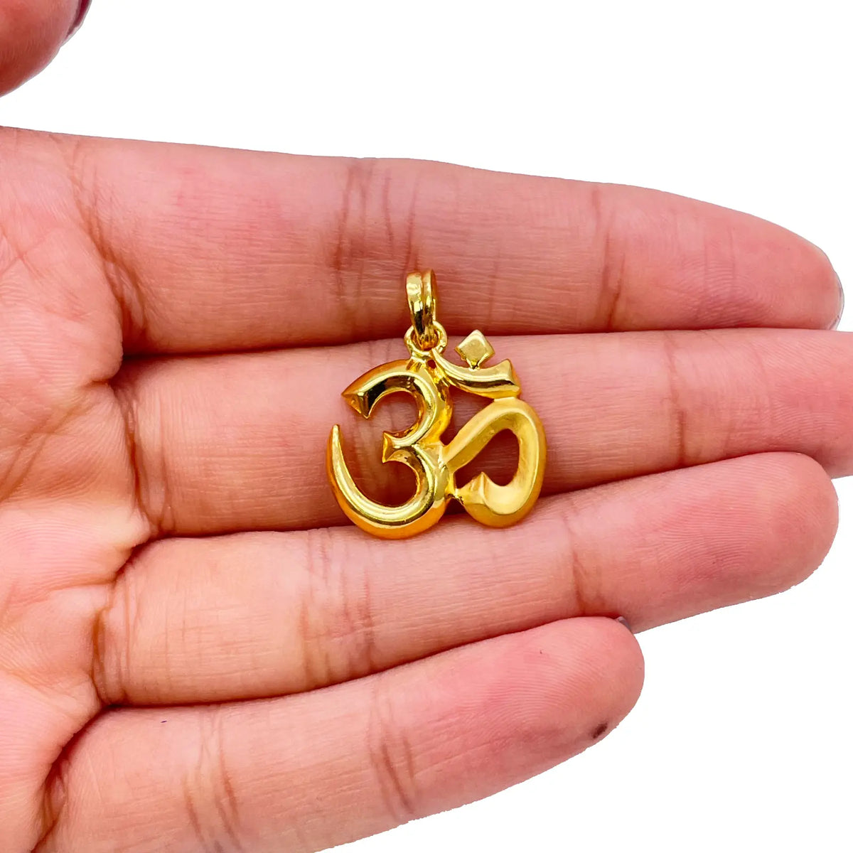 22ct Yellow Gold High Polished & Matt Finish Om Pendant 3.1gm (18x18mm) 