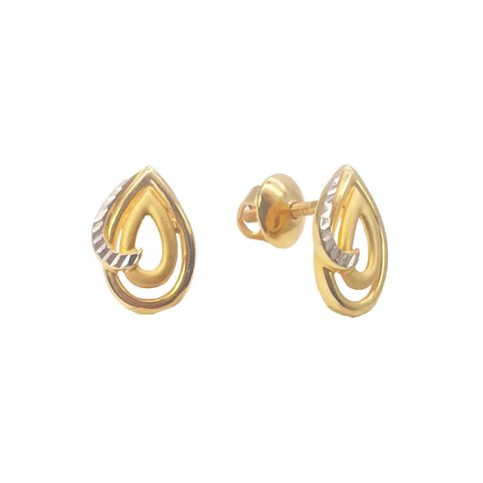 22ct Yellow Gold Leaf Design Stud Earrings  Gold earring