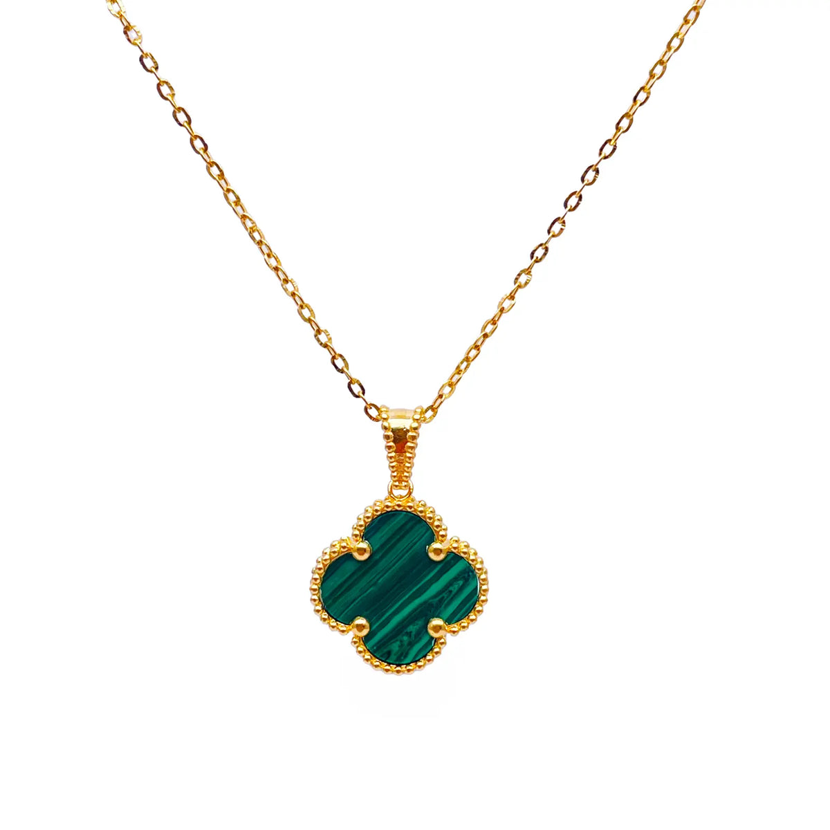 22ct Yellow Gold Leaf Pendant & Chain Necklace 16 Inches 