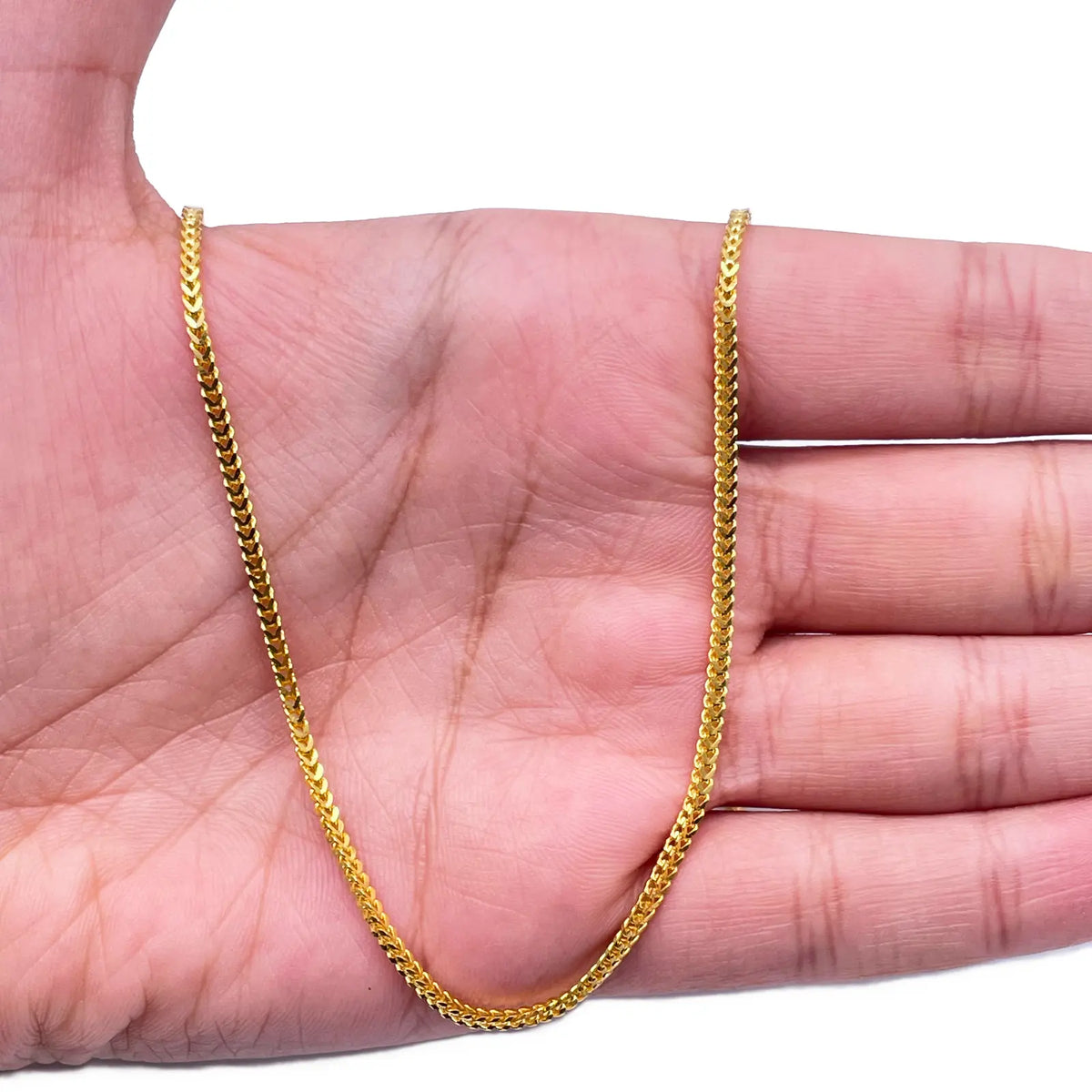 22ct Yellow Gold Lightweight Foxtail Chain Necklace 20 inches 1.8mm Width  Gold Chain