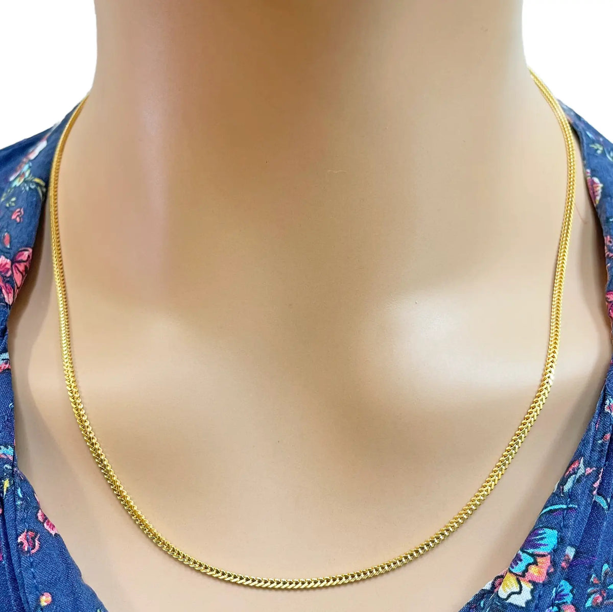 22ct Yellow Gold Lightweight Foxtail Chain Necklace 20 inches 1.8mm Width  Gold Chain
