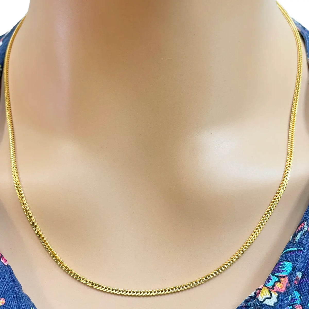 22ct Yellow Gold Lightweight Foxtail Chain Necklace 20 inches 1.8mm Width  Gold Chain