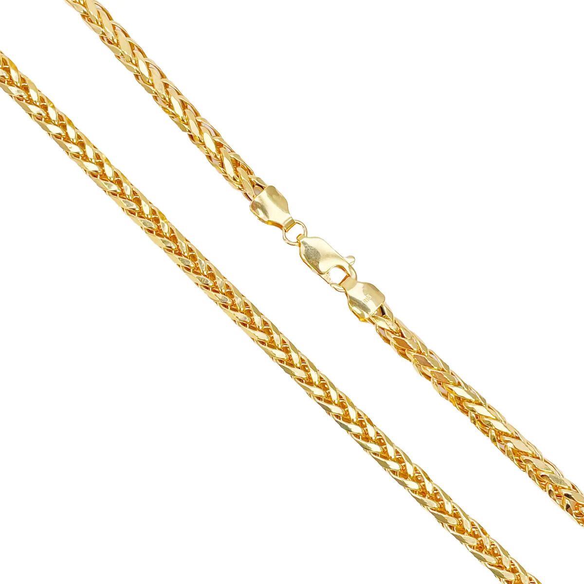 22ct Yellow Gold Lightweight Hollow Spiga Chain Necklace 21.5 inches 3.9mm Width  Gold Chain