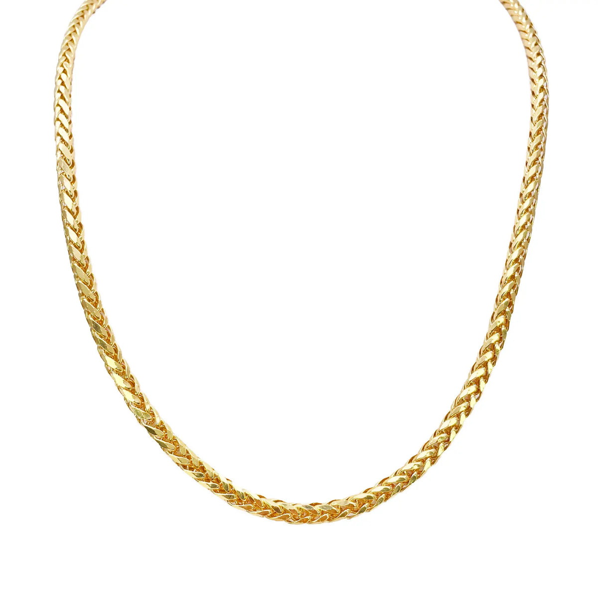 22ct Yellow Gold Lightweight Hollow Spiga Chain Necklace 21.5 inches 3.9mm Width  Gold Chain