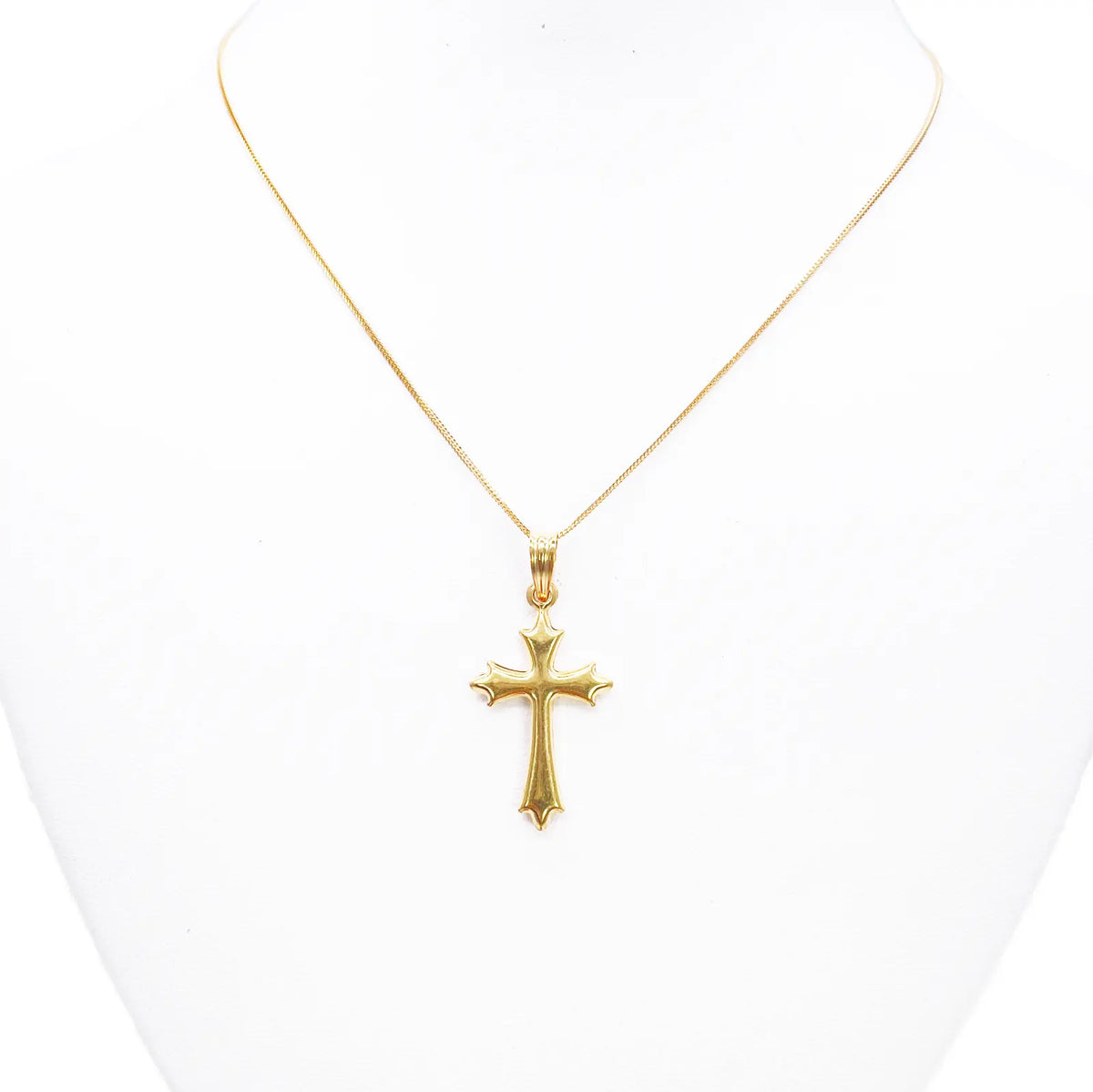 22ct Yellow Gold Lightweight Matt Cross Pendant 33mm Length 16mm Width 