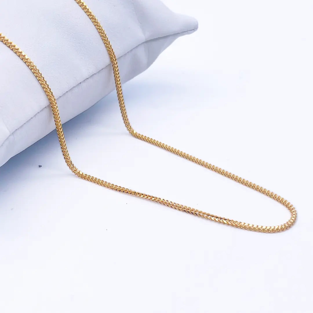 22ct Yellow Gold Mens/Ladies FoxTail  Chain Necklace 18''inches 1.4mm Width 