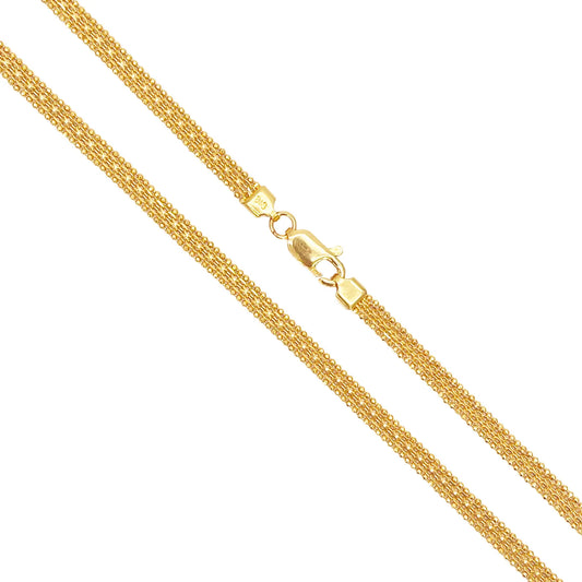 22ct Yellow Gold Mini Beaded Flat Link Chain Necklace 22 Inches 4.5mm Wide  Gold Chain