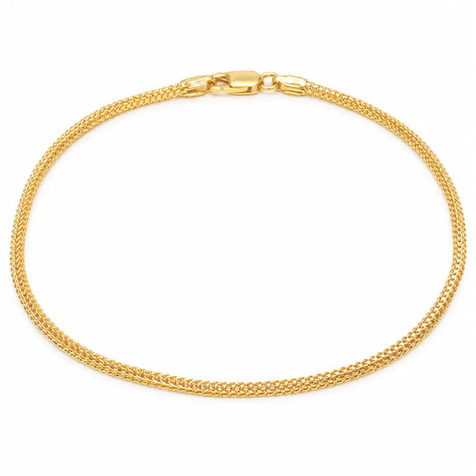 22ct Yellow Gold Minimalist Foxtail Dragon Chain Bracelet 1.5mm Width  Gold Bracelet