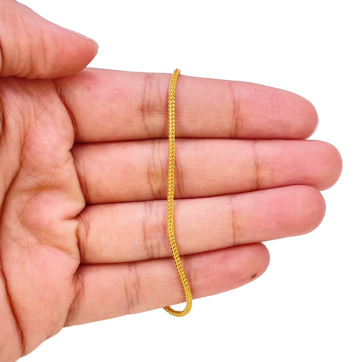 22ct Yellow Gold Minimalist Foxtail Dragon Chain Bracelet 1.5mm Width  Gold Bracelet