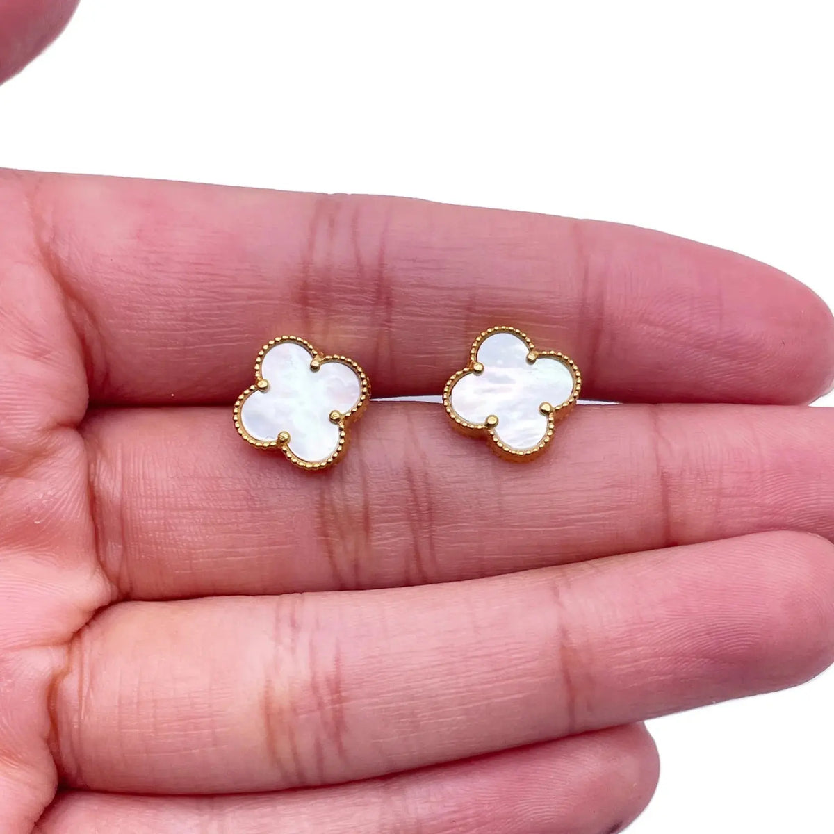 22ct Yellow Gold Mother Of Pearl Clover Necklace, Bracelet & Matching Earrings Set  Diamond Bracelets