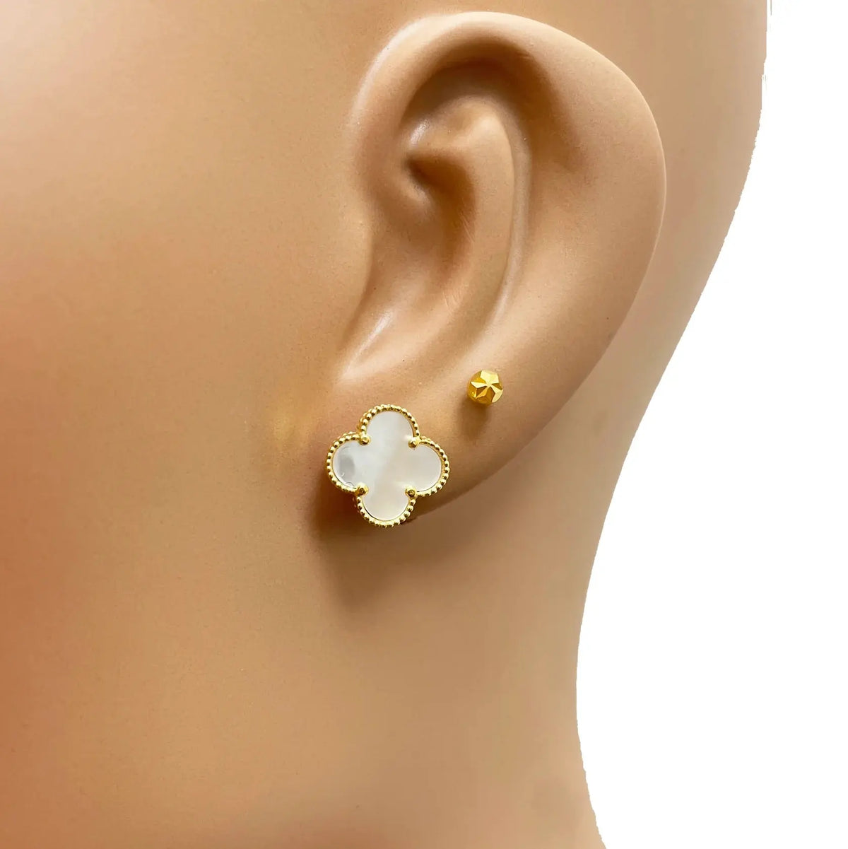 22ct Yellow Gold Mother Of Pearl Clover Necklace, Bracelet & Matching Earrings Set  Diamond Bracelets