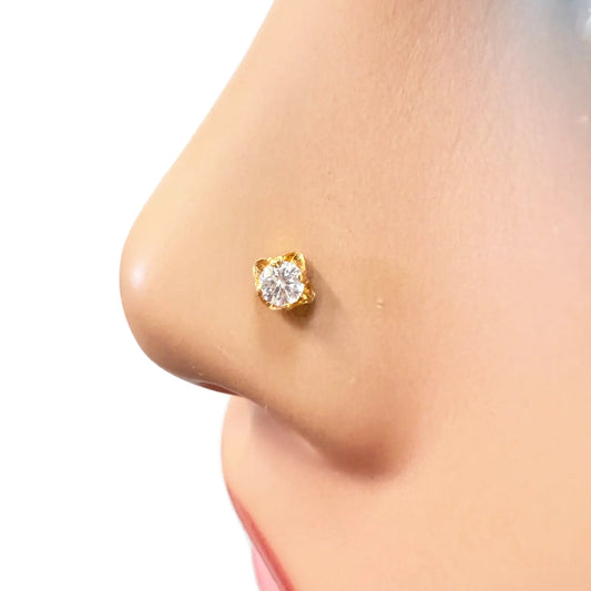 22ct Yellow Gold Nose Stud/Pin, Tragus, Helix Or 2nd Lobe Stud 3.0mm Width 