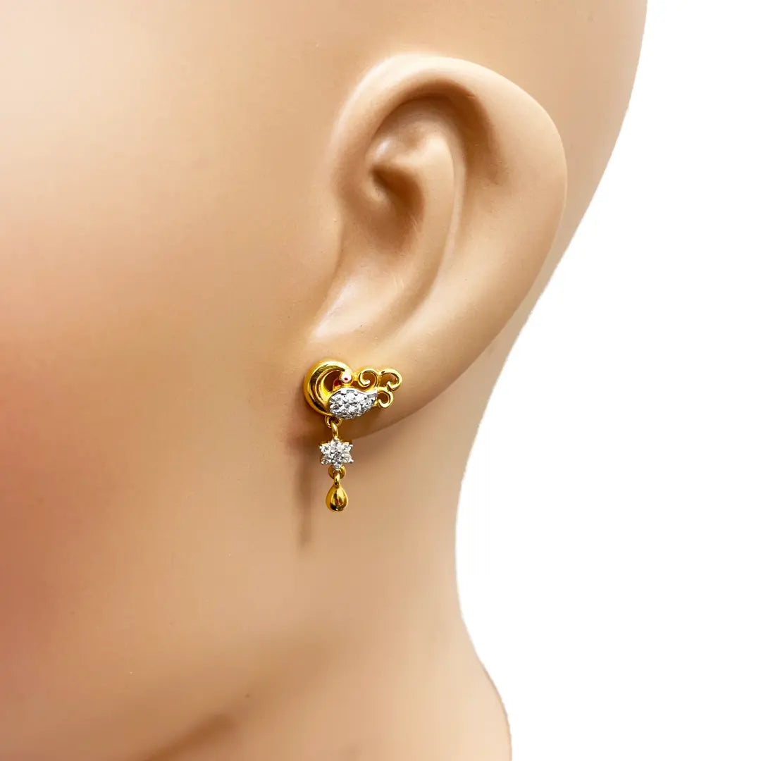 22ct Yellow Gold Peacock Mangalsutra Necklace and Earrings Set 20.5'' inch 