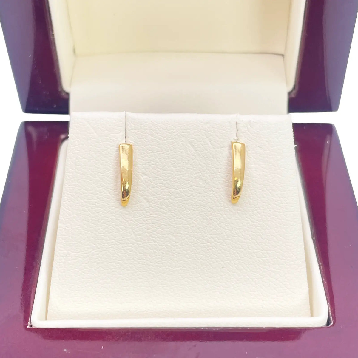 22ct Yellow Gold Plain High Polished Children's Earrings 10mm Length 