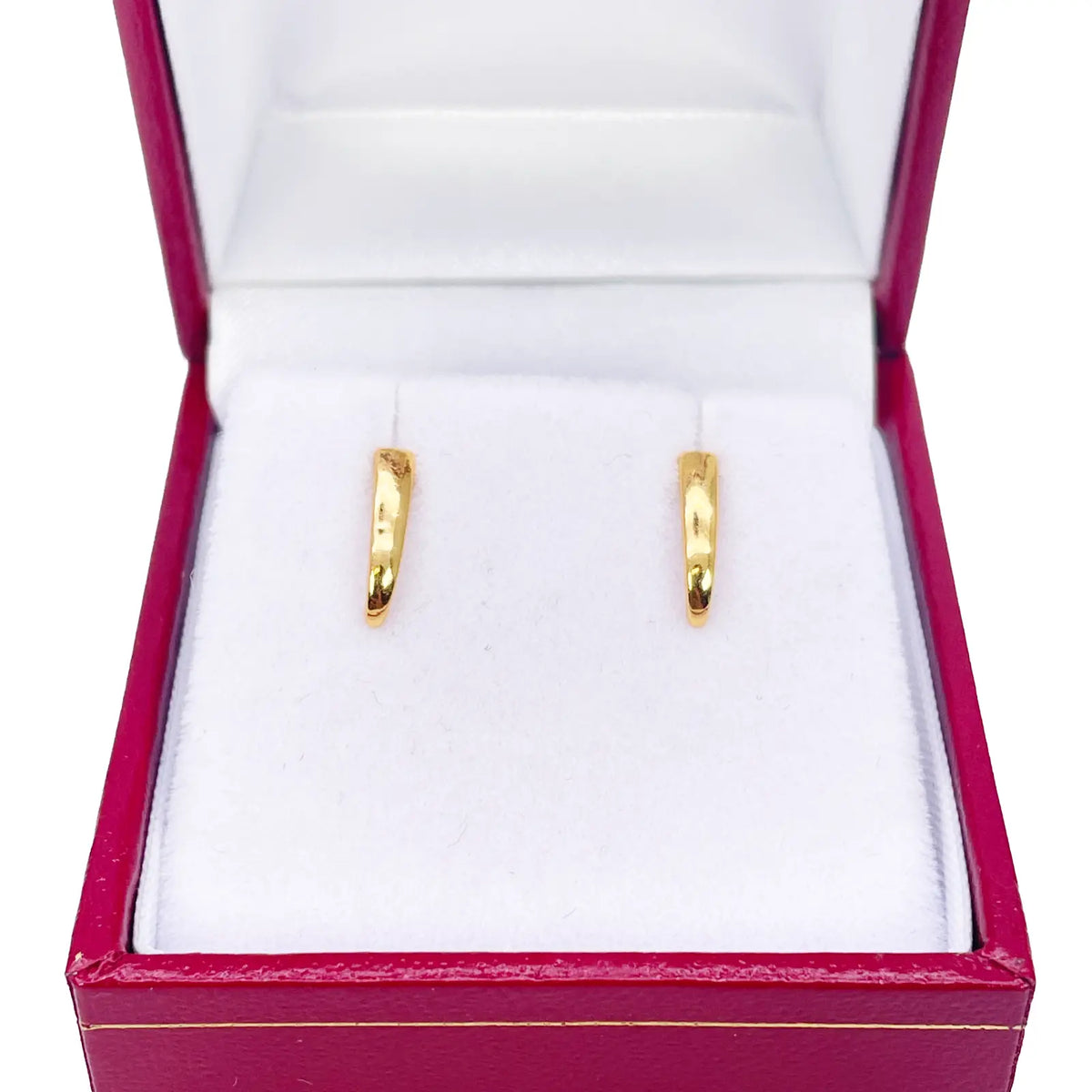 22ct Yellow Gold Plain High Polished Children's Earrings 10mm Length 