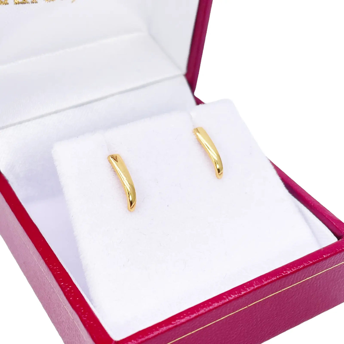 22ct Yellow Gold Plain High Polished Children's Earrings 10mm Length 