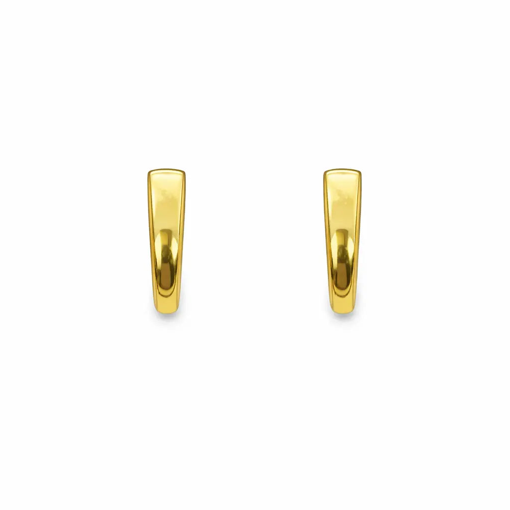 22ct Yellow Gold Plain High Polished Children's Earrings 10mm Length  Children's gold earring