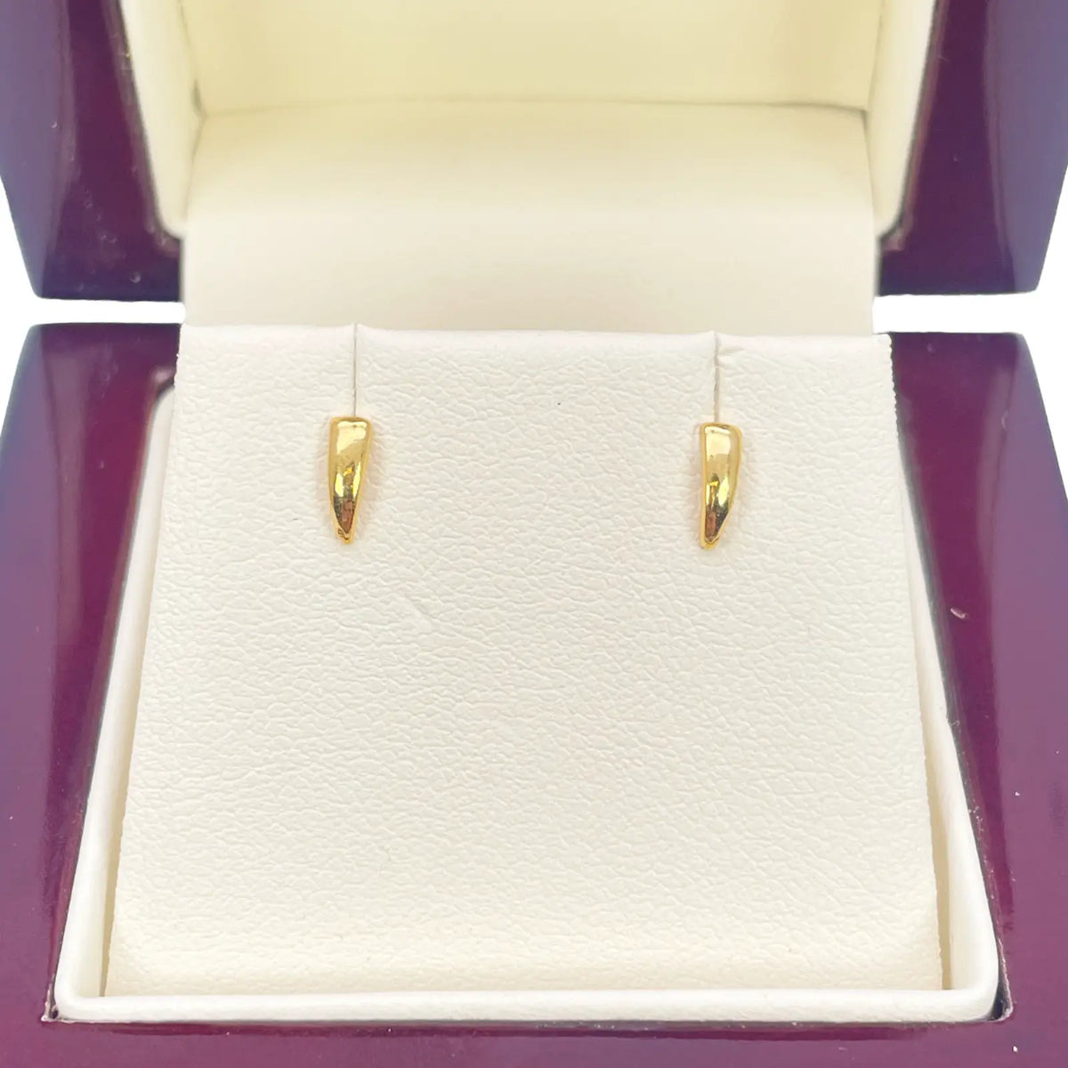 22ct Yellow Gold Plain High Polished Children's Earrings 6mm Length 