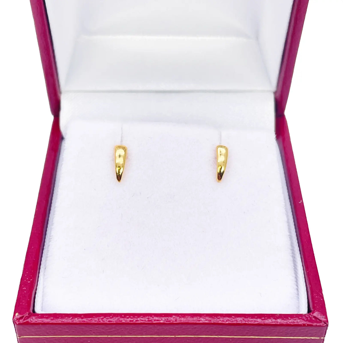 22ct Yellow Gold Plain High Polished Children's Earrings 6mm Length 