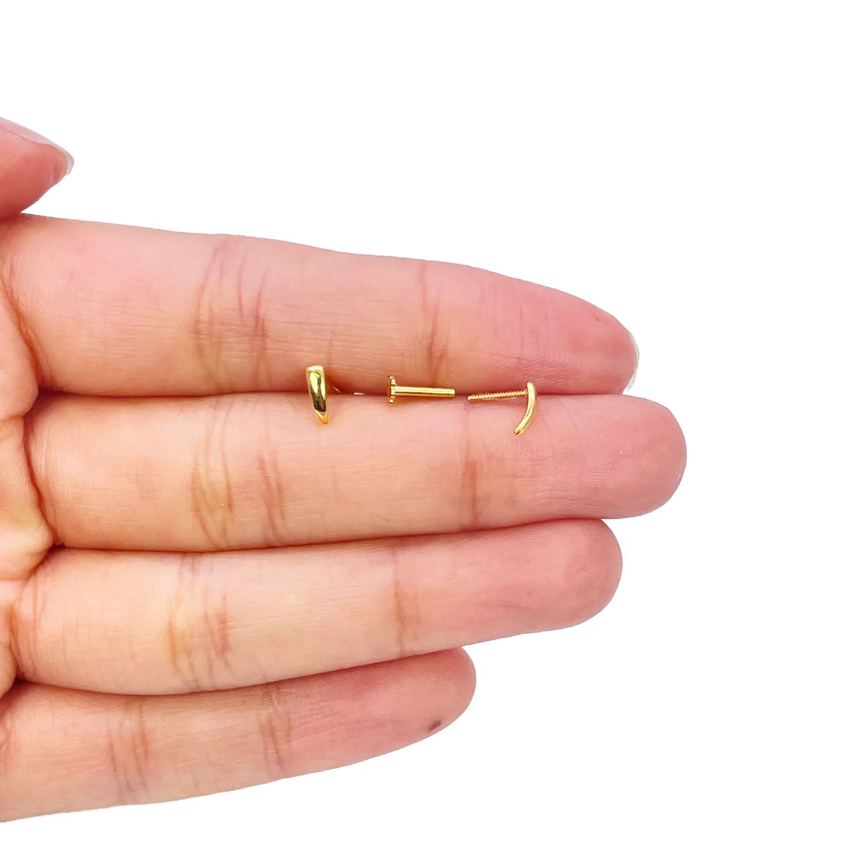 22ct Yellow Gold Plain High Polished Children's Earrings 6mm Length 