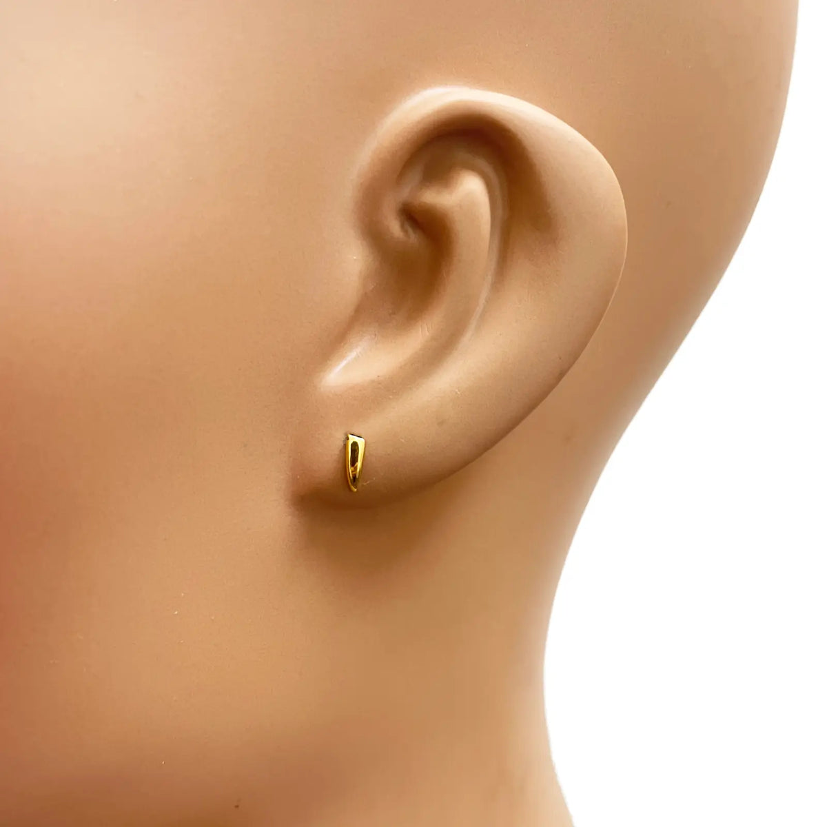 22ct Yellow Gold Plain High Polished Children's Earrings 6mm Length 