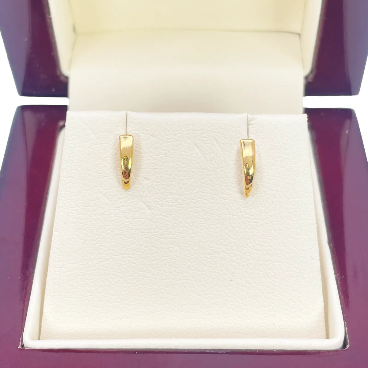 22ct Yellow Gold Plain High Polished Children's Earrings 8mm Length 